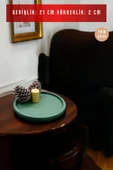 tambana Koyu Yeşil Sunumluk Takı Tabağı Dekoratif Tepsi Obje Ev Dekorasyon Model 28 thumbnail 3