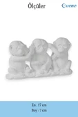 Evene Biblo Dekoratif Obje Heykel Üç Maymun Biblo Dekoratif Süs Eşyası Beyaz Model 30 thumbnail 3