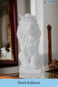 Evene Biblo Dekoratif Obje Heykel Taçlı Aslan Biblo Dekoratif Süs Eşyası Beyaz Model 34 thumbnail 2