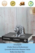 Evene Biblo Dekoratif Obje Heykel Biblo Aslan Biblo Dekoratif Süs Eşyası Gümüş Eskitme Renk Model 3 thumbnail 4