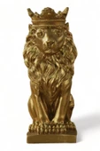 Evene Biblo Dekoratif Obje Heykel Taçlı Aslan Biblo Dekoratif Süs Eşyası Altın Renk Model 34 thumbnail 1