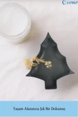 Evene Dekoratif Kase Siyah Renk Takı Kutusu Yüzük Kolye Kutusu Mum Tabağı Takı Organizer Ağaç Model thumbnail 3