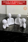 tambana 4’lü Beyaz Heykel Biblo Seti Dekoratif Süs Eşyası Dekoratif Masa Süsü Model 2 thumbnail 3