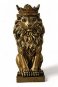 Evene Biblo Dekoratif Obje Heykel Taçlı Aslan Biblo Dekoratif Süs Eşyası Altın Eskitme Renk Model 34 thumbnail 1