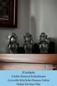 Evene Biblo Dekoratif Obje Heykel Üç Maymun Biblo Dekoratif Süs Eşyası Gümüş Eskitme Renk Model 32 thumbnail 4