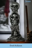 Evene Biblo Dekoratif Obje Heykel Üç Maymun Biblo Dekoratif Süs Eşyası Gümüş Eskitme Renk Model 29 thumbnail 2