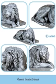 Evene Biblo Dekoratif Obje Heykel Biblo Aslan Biblo Dekoratif Süs Eşyası Gümüş Eskitme Renk Model 3 thumbnail 5