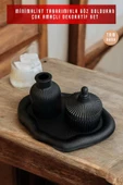 tambana Siyah Sunumluk Takı Tabağı Dekoratif Tepsi Obje Seti 3 Parça Model 1015 thumbnail 2