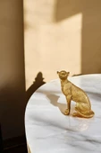 Evene Biblo Dekoratif Obje Heykel Leopar Biblo Dekoratif Süs Eşyası Altın Renk Model 33 thumbnail 1