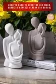 tambana 2’li Heykel Biblo Seti Dekoratif Süs Eşyası Dekoratif Masa Süsü Model 41 thumbnail 2