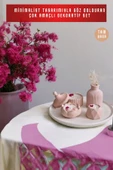 tambana Pembe Sunumluk Takı Tabağı Dekoratif Tepsi Obje Seti 5 Parça Model 1023 - 2