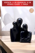 tambana 2’li Siyah Heykel Biblo Seti Dekoratif Süs Eşyası Dekoratif Masa Süsü Model 4 thumbnail 3