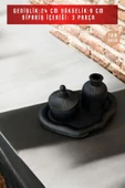 tambana Siyah Sunumluk Takı Tabağı Dekoratif Tepsi Obje Seti 3 Parça Model 1015 thumbnail 3