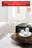 tambana Beyaz Sunumluk Takı Tabağı Dekoratif Tepsi Obje Seti 4 Parça Model 1043 thumbnail 2