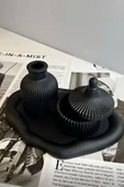 tambana Siyah Sunumluk Takı Tabağı Dekoratif Tepsi Obje Seti 3 Parça Model 1015 thumbnail 1