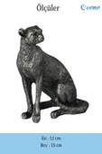 Evene Biblo Dekoratif Obje Heykel Leopar Biblo Dekoratif Süs Eşyası Gümüş Eskitme Renk Model 33 thumbnail 3