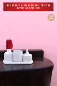 tambana Beyaz Sunumluk Takı Tabağı Dekoratif Tepsi Obje Seti 4 Parça Model 1054 thumbnail 2