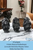 Evene Biblo Dekoratif Obje Heykel Üç Maymun Biblo Dekoratif Süs Eşyası Siyah Renk Model 32 thumbnail 4
