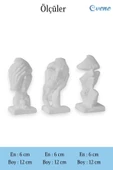 Evene Biblo Dekoratif Obje Heykel Üç Maymun Biblo Dekoratif Süs Eşyası Beyaz Model 31 thumbnail 3