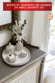 tambana Krem Sunumluk Takı Tabağı Dekoratif Tepsi Obje Seti 5 Parça Model 1024 thumbnail 2