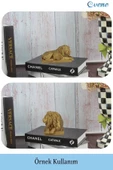 Evene Biblo Dekoratif Obje Heykel Biblo Aslan Biblo Dekoratif Süs Eşyası Altın Renk Model 3 - 2