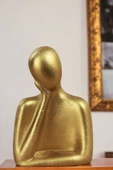 Rugad Biblo Heykel Düşünen Insan Silüeti Büyük Boy Altın Model 11 thumbnail 1