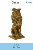 Evene Biblo Dekoratif Obje Heykel Taçlı Aslan Biblo Dekoratif Süs Eşyası Altın Renk Model 34 thumbnail 3
