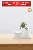 tambana Beyaz Sunumluk Takı Tabağı Dekoratif Tepsi Obje Seti 3 Parça Model 1039 thumbnail 3