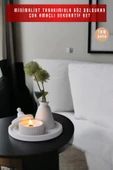 tambana Beyaz Sunumluk Takı Tabağı Dekoratif Tepsi Obje Seti 3 Parça Model 1048 thumbnail 2