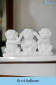 Evene Biblo Dekoratif Obje Heykel Üç Maymun Biblo Dekoratif Süs Eşyası Beyaz Model 30 thumbnail 2
