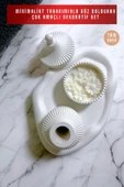 tambana Beyaz Sunumluk Takı Tabağı Dekoratif Tepsi Obje Seti 3 Parça Model 1015 thumbnail 2