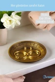 Evene Takı Organizer Makyaj Düzenleyici Kozmetik Organizer Dekoratif Tabak Altın Eskitme Renk Model 5 - 2