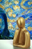 Rugad Biblo Heykel Düşünen Insan Silüeti Büyük Boy Altın Model 11 thumbnail 3