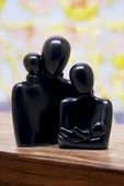 tambana 2’li Siyah Heykel Biblo Seti Dekoratif Süs Eşyası Dekoratif Masa Süsü Model 4 thumbnail 1