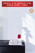 tambana Beyaz Sunumluk Takı Tabağı Dekoratif Tepsi Obje Seti 4 Parça Model 1054 thumbnail 3
