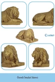 Evene Biblo Dekoratif Obje Heykel Biblo Aslan Biblo Dekoratif Süs Eşyası Altın Renk Model 3 - 5