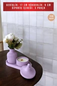 tambana Mor Sunumluk Takı Tabağı Dekoratif Tepsi Obje Seti 3 Parça Model 1001 thumbnail 3