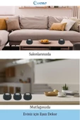 Evene Siyah Mumluk Şamdan Tealight Mum Uyumlu Çizgili Model - 3