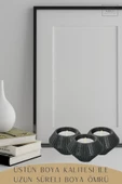 Stein Kohle Şamdanlık Dekoratif Şamdan Mumluk Tealight Mumluk Model 37 - 4