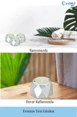 Evene Gümüş Mumluk Şamdan Tealight Mum Uyumlu Poly Küçük 1 Model - 4