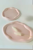 tambana Pembe Sunumluk Takı Tabağı Dekoratif Tepsi Obje Seti 2 Parça Model 1002 thumbnail 1
