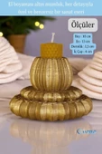Evene Mumluk Şamdan Ince Mum Uyumlu Altın Renk Model 1 thumbnail 2