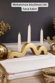 Fonnava Şamdan Mumluk Dekoratif Mumluk Tealight Mumluk Altın Renk Model 13 - 2