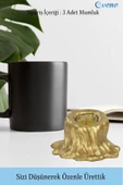Evene Dekoratif Mumluk Tealight Mumluk Şamdan Mumluk 3 Lü Şamdan Model 43 - 3