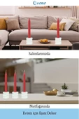 Evene Beyaz Mumluk Şamdan Tealight Ve Ince Mum Uyumlu Spiral Model thumbnail 3