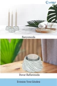 Evene Gümüş Mumluk Şamdan Tealight Ve Ince Mum Uyumlu Ejderha Yumurtası Model thumbnail 4
