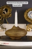 Fonnava Şamdan Mumluk Dekoratif Mumluk Tealight Mumluk Altın Eskitme Renk Model 42 thumbnail 2