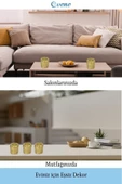Evene Altın Mumluk Şamdan Tealight Mum Uyumlu Orta Erimiş Mum Model - 3