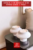 tambana Dekoratif Mumluk Set Şamdan El Yapımı Beyaz Model 44 - 3
