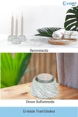 Evene Dekoratif Mumluk Tealight Mumluk Şamdan Mumluk 3 Lü Şamdan Model 40 - 5